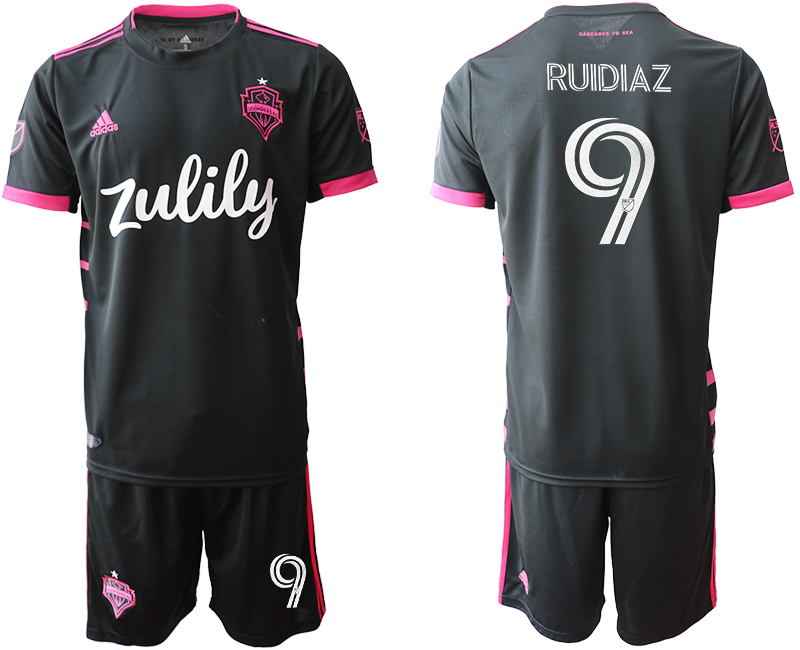 Men 2020-2021 club Seattle Sounders away #9 black Soccer Jerseys->customized soccer jersey->Custom Jersey